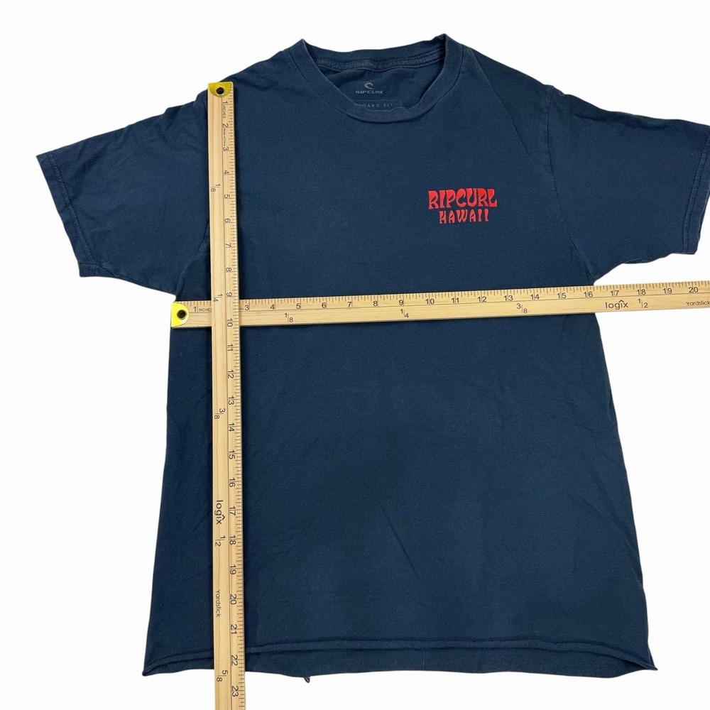 Women's Navy Blue Ripcurl Hawaii Tee Shirt Screen Printed Logo Beach Small Y2K - Picture 6 of 6